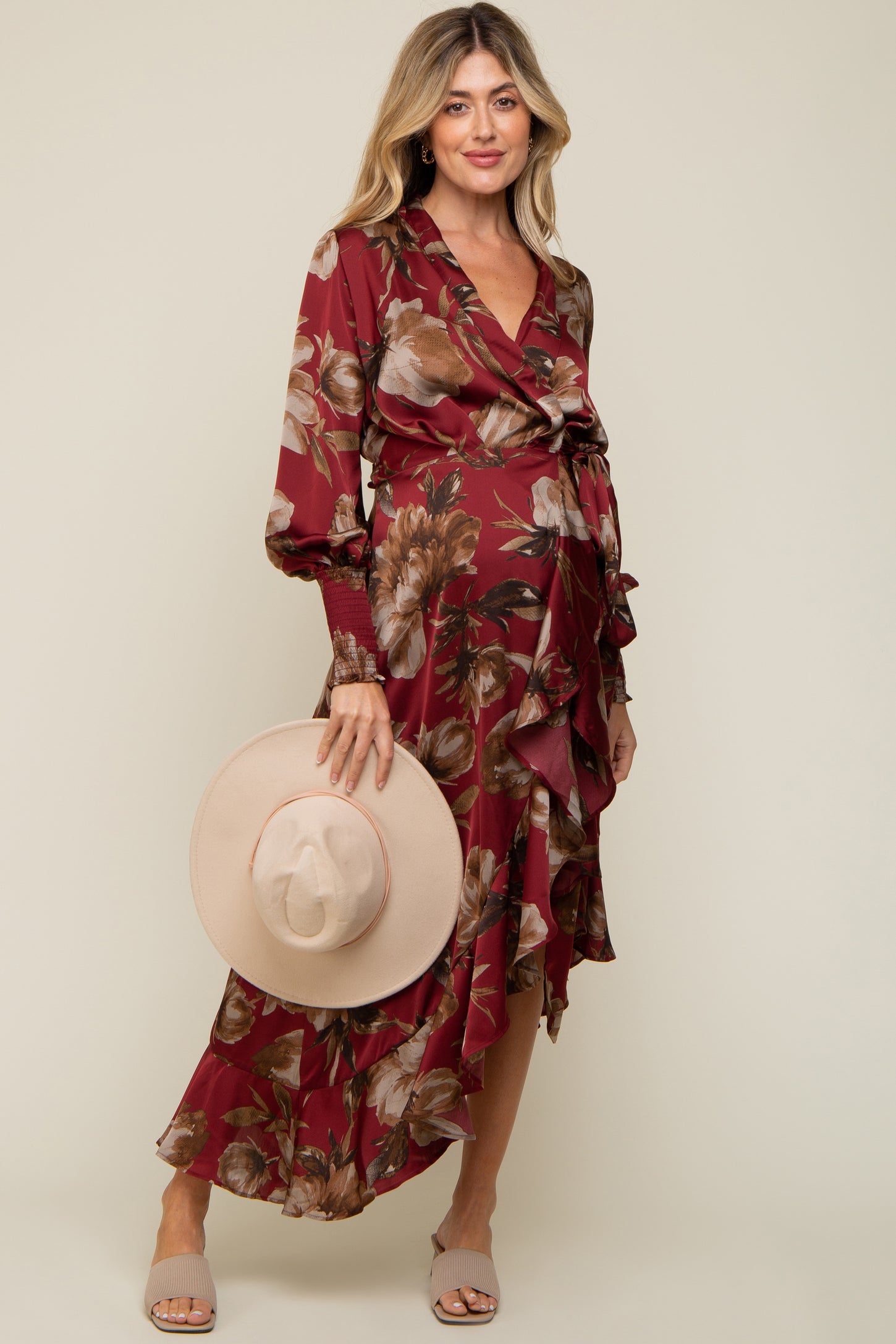 zimmermann asymmetric ruffled silk-satin midi wrap dress Zimmermann Asymmetric Ruffled Silk-Satin Midi Wrap Dress - Blue