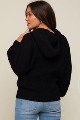 Black Hooded Maternity Sweater