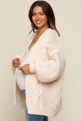 Cream Chunky Knit Maternity Cardigan