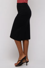 Black Knit Fitted Skirt