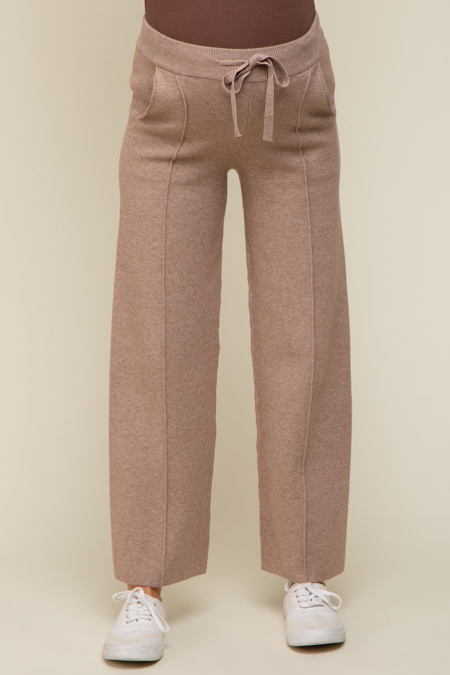 Knit Cashmere Pants - Taupe - Ladies