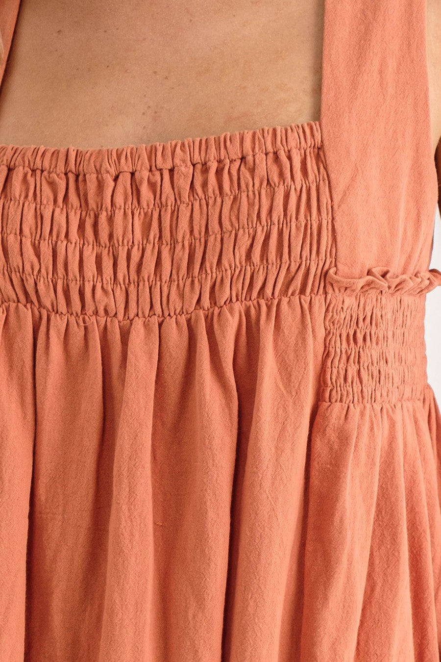 Burnt Orange Linen Flowy Dress PinkBlush Burnt Orange Linen Flowy Dress PinkBlush