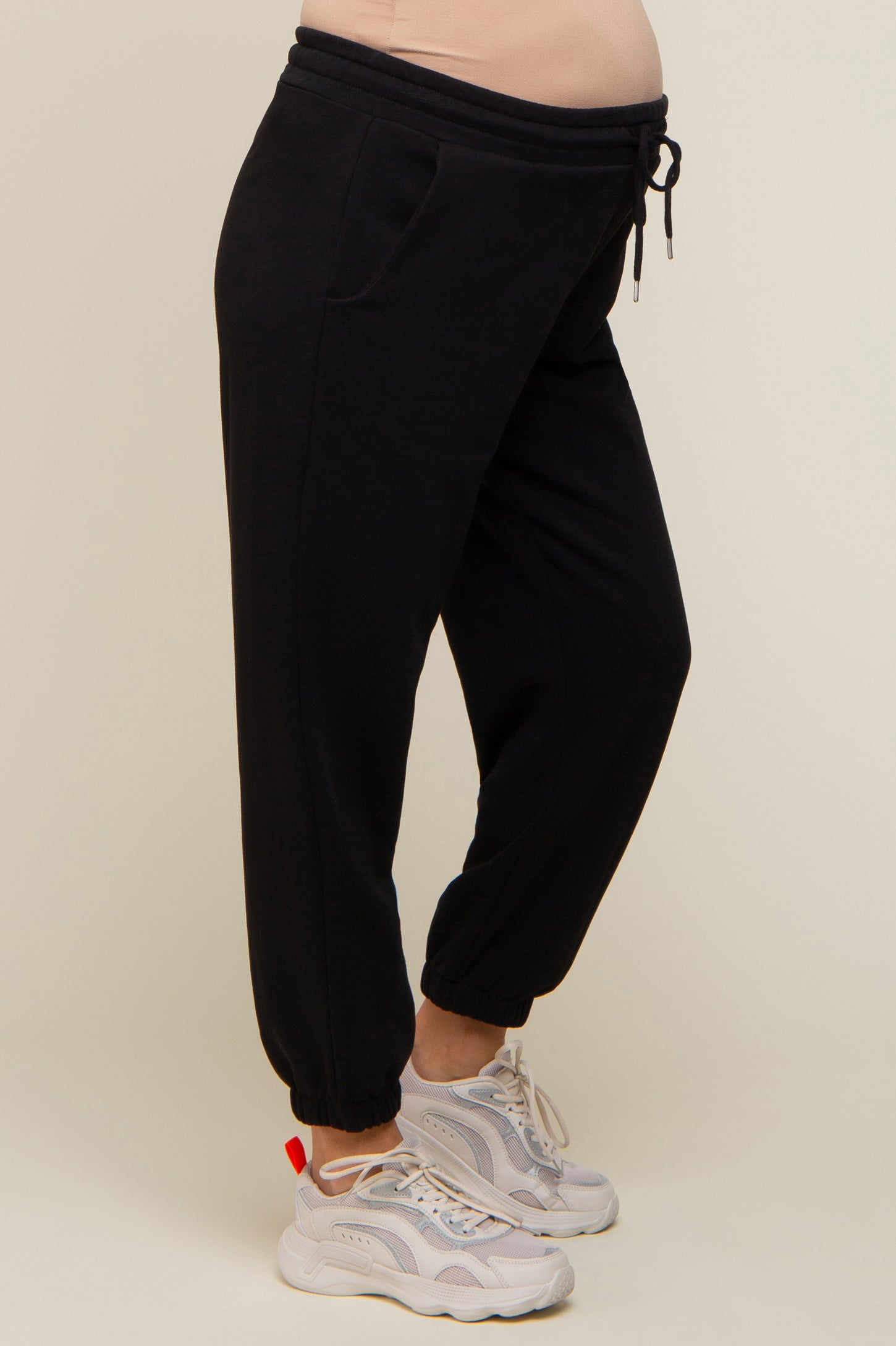 Black Drawstring Maternity Sweatpants