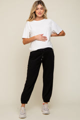 Black Drawstring Maternity Sweatpants