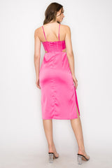 Pink Silky Corset Dress
