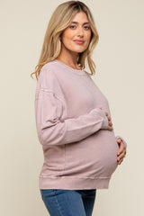 Light Pink Long Sleeve Maternity Top