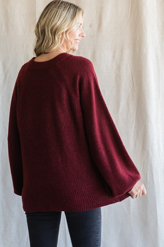 Burgundy Soft Brushed Sweater