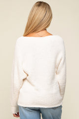 Ivory Fuzzy Knit Maternity Sweater
