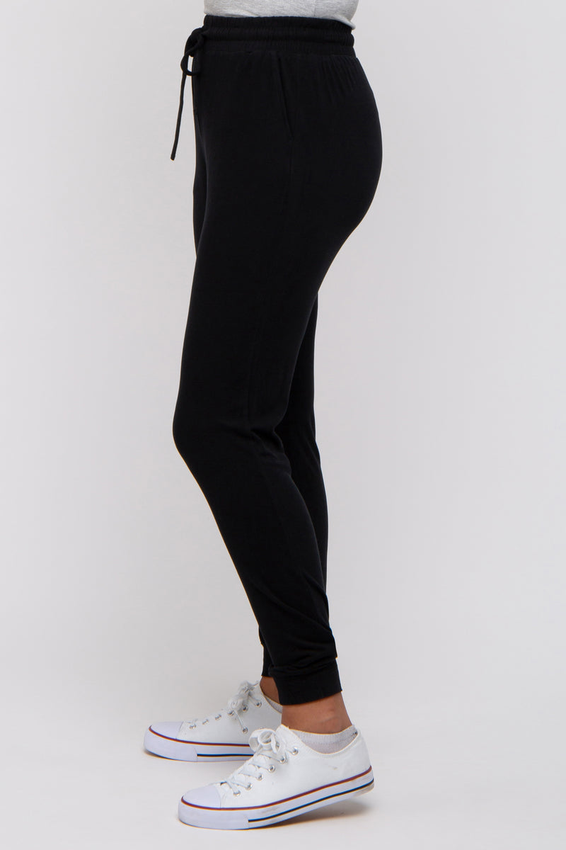 Black Ultra Soft Knit Drawstring Joggers – PinkBlush