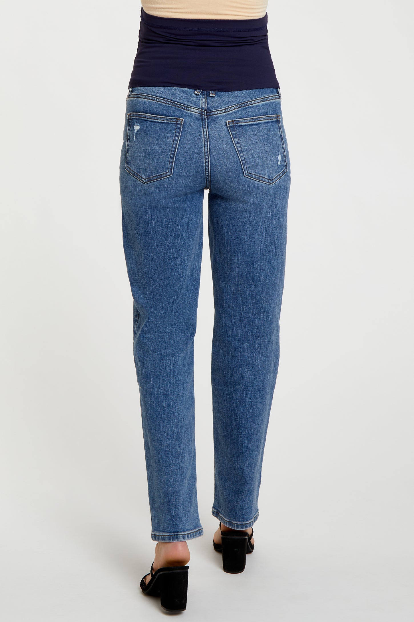 Blue Straight Maternity Jeans