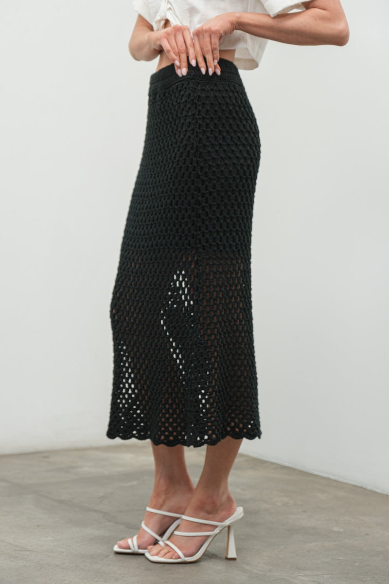 Black Crochet Skirt– PinkBlush