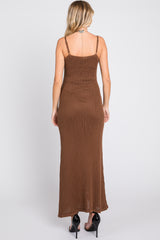 Brown Open Knit Crochet Midi Dress PinkBlush Brown Open Knit Crochet Midi Dress PinkBlush