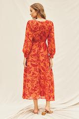 Orange O Ring Cutout Dress