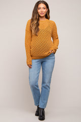 Gold Chenille Open Knit Maternity Sweater