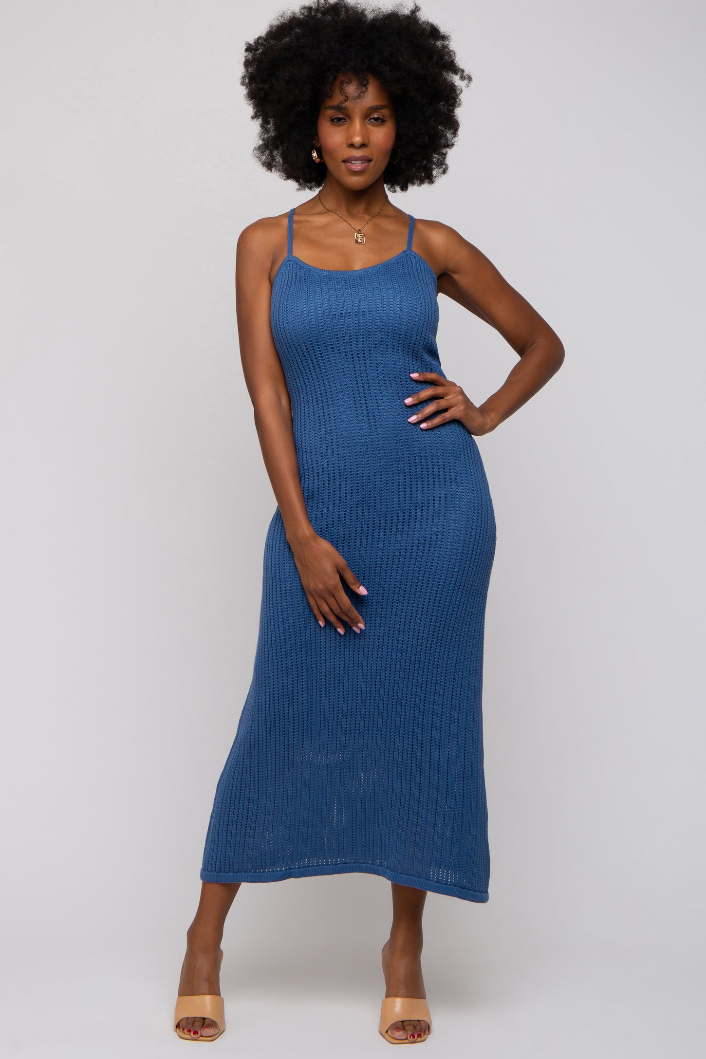 Navy Open Knit Crochet Maternity Midi Dress PinkBlush Navy Open Knit Crochet Maternity Midi Dress PinkBlush