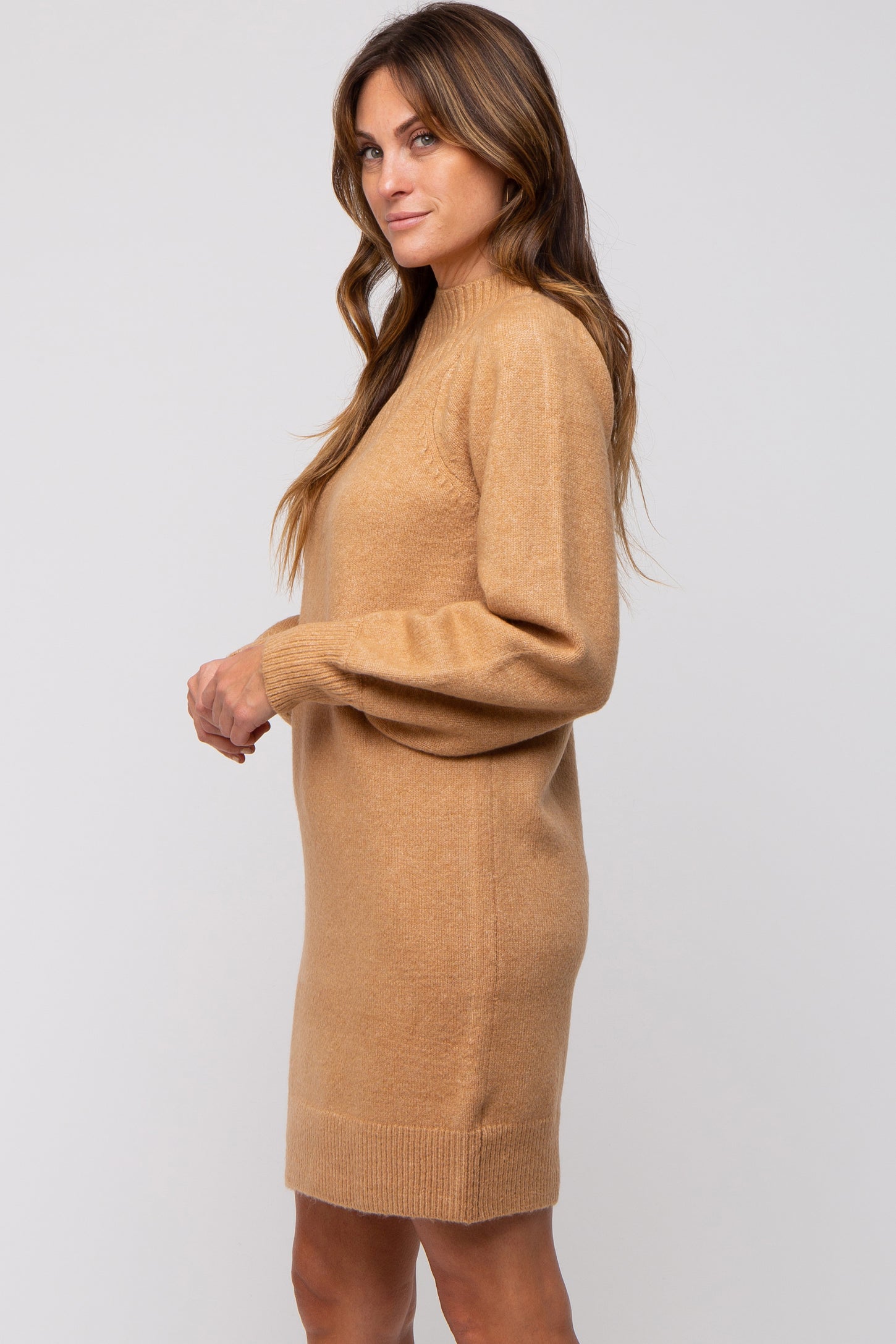 Camel Chunky Knit Sweater Dress Camel Chunky Knit Sweater Dress