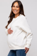 Ivory Pullover Maternity Terry Crewneck