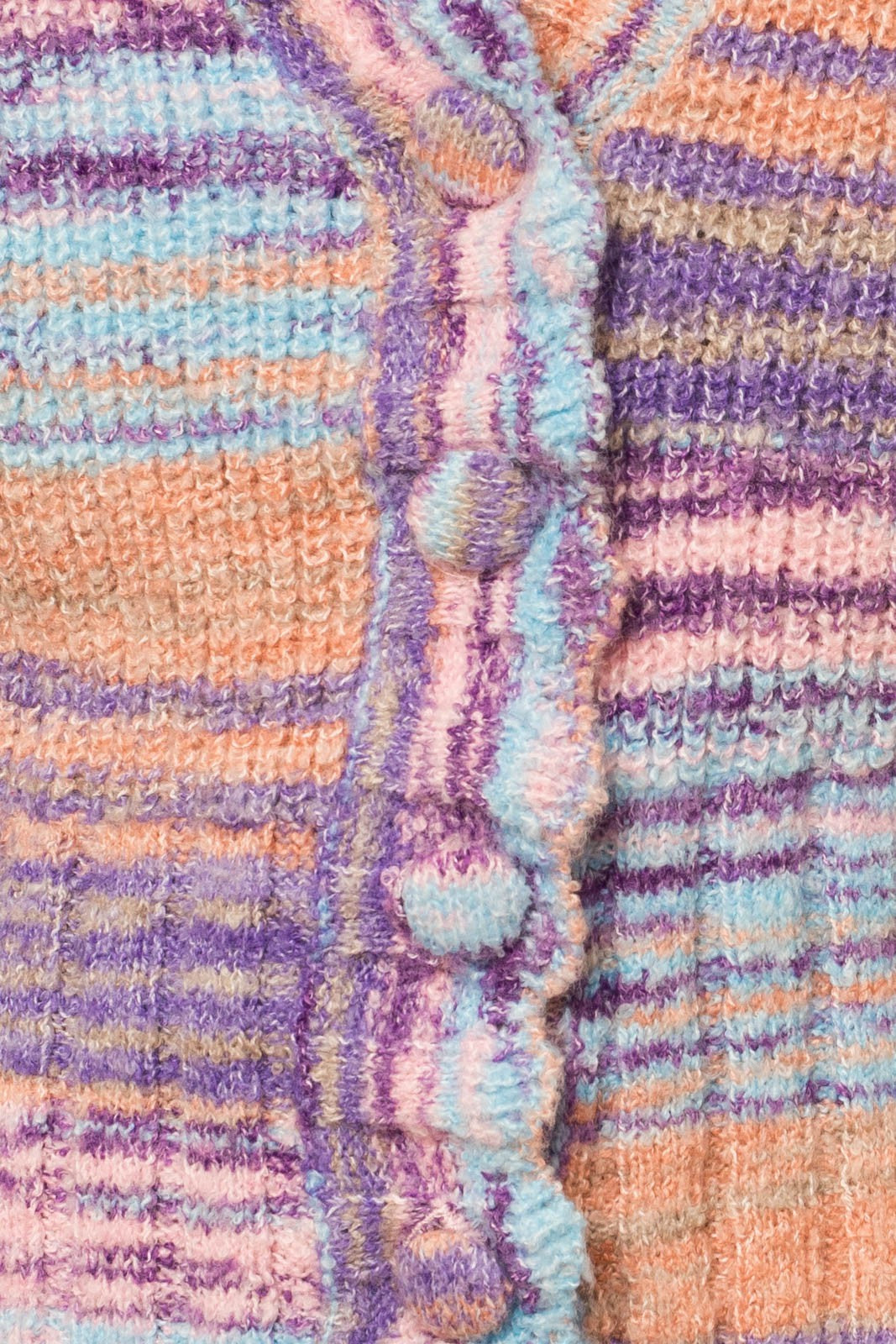 Lavender Multi Long Sleeve Scallop Edge Neck Sweater Cardigan