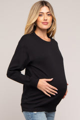 Black Pullover Maternity Sweatshirt