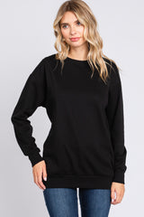 Black Pullover Maternity Sweatshirt