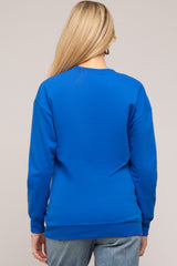 Royal Blue Pullover Maternity Sweatshirt