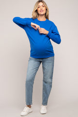 Royal Blue Pullover Maternity Sweatshirt