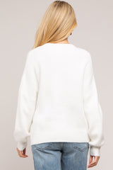 Ivory Bubble Sleeve Maternity Sweater