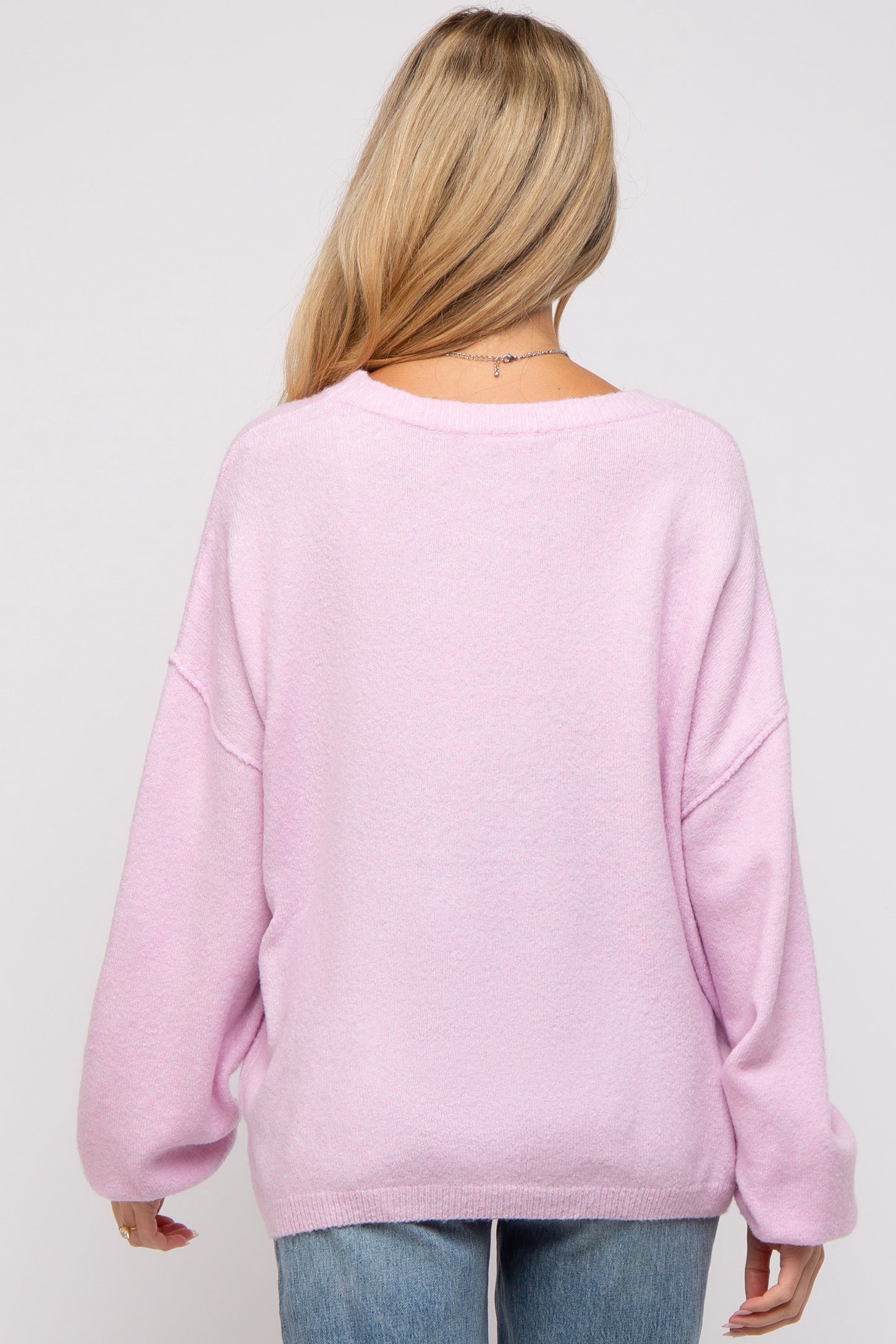 Pink Basic Plus Light Pink Basic Drop Shoulder Maternity Sweater – PinkBlush