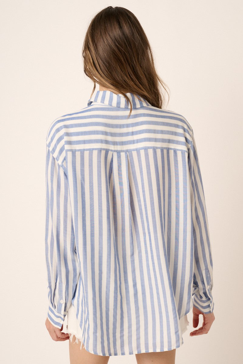 Blue Striped Button Down Shirt