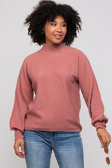 Mauve Mock Neck Sweater