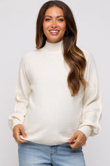 Ivory Mock Neck Maternity Sweater