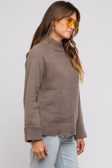 Mocha Mock Neck Sweater