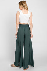 Hunter Green Woven Tiered Pants
