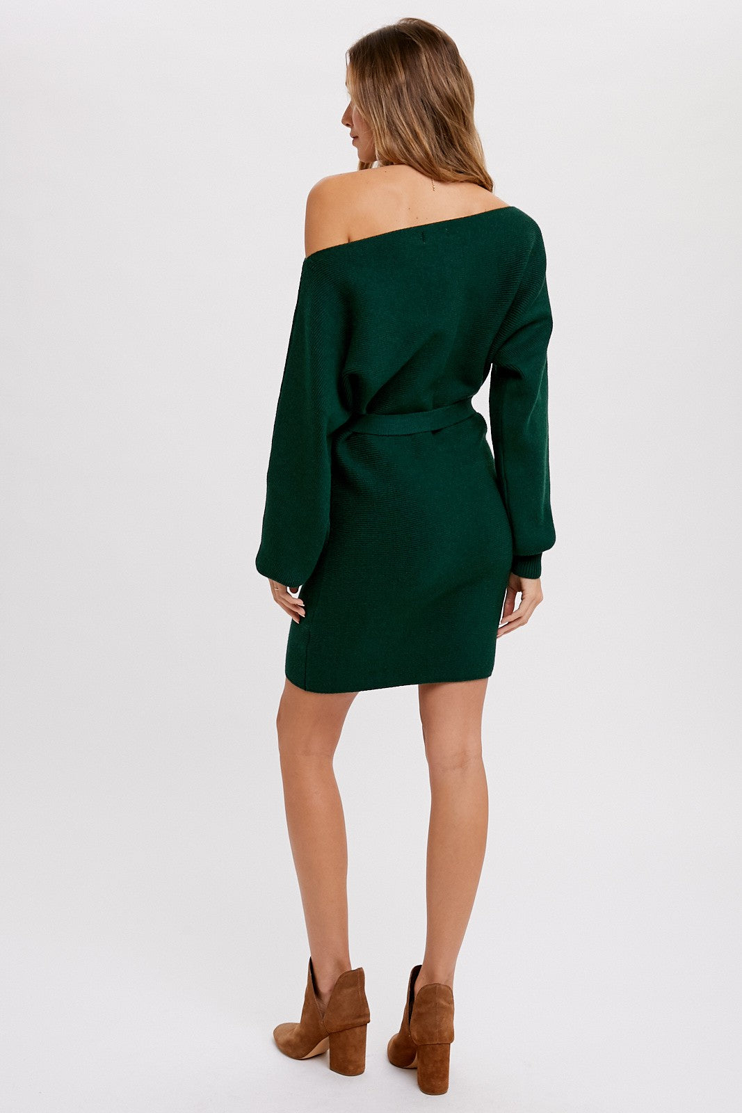 hunter green sweater dress Hunter Green Boatneck Sweater Dress – PinkBlush