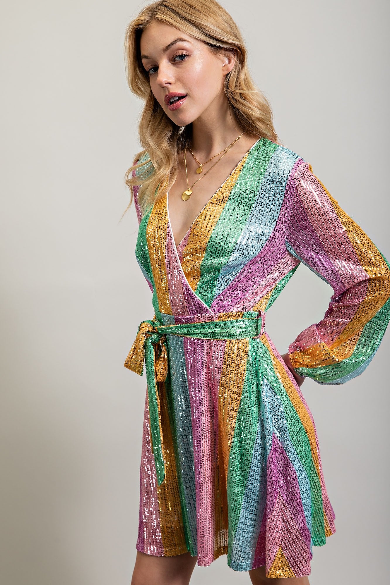 Rainbow Mini Flare Dress