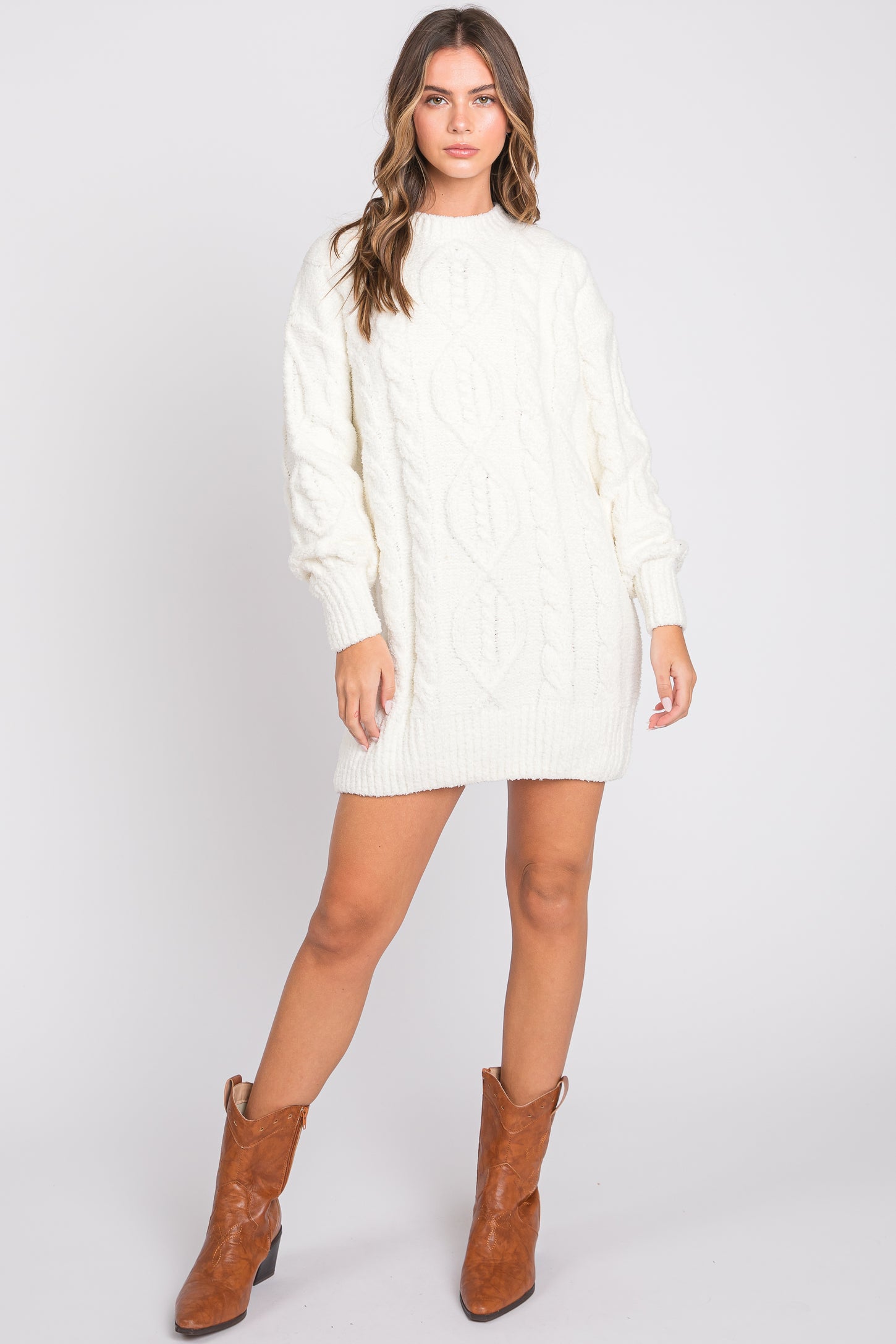 Ivory Soft Knit Maternity Sweater Dress Ivory Soft Knit Maternity Sweater Dress