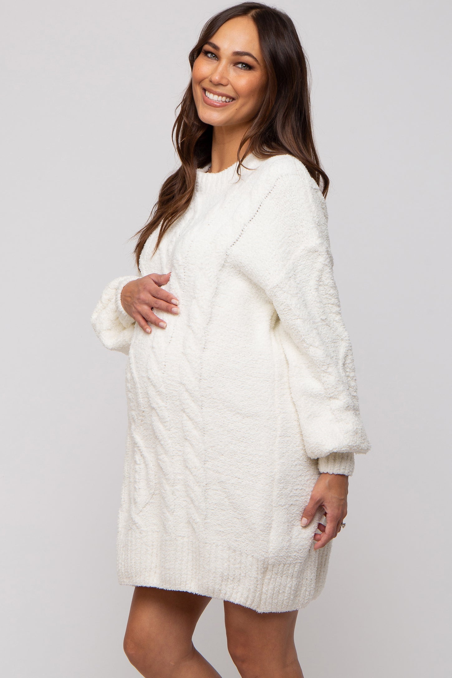 ivory maternity sweater dress Alesha Ivory Sweater Dress - DM Exclusive