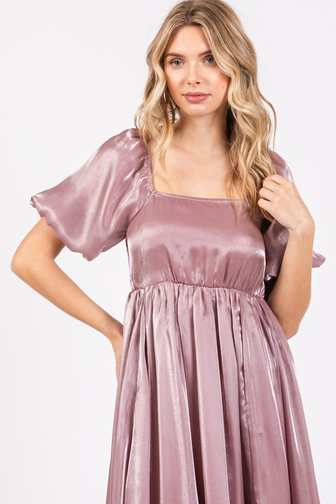 mauve pink dress short Sleeve Mauve Short Dress Mauve Floral Off-the-Shoulder Puff Sleeve Mini Dress Boho Pink