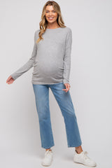 Grey Knit Long Sleeve Maternity Top