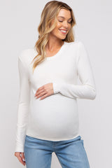 Ivory Long Sleeve Maternity Top