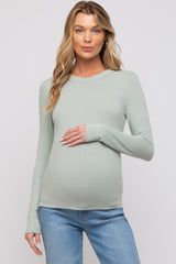 Mint Long Sleeve Maternity Top