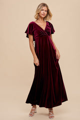 Burgundy Velvet Maxi Dress
