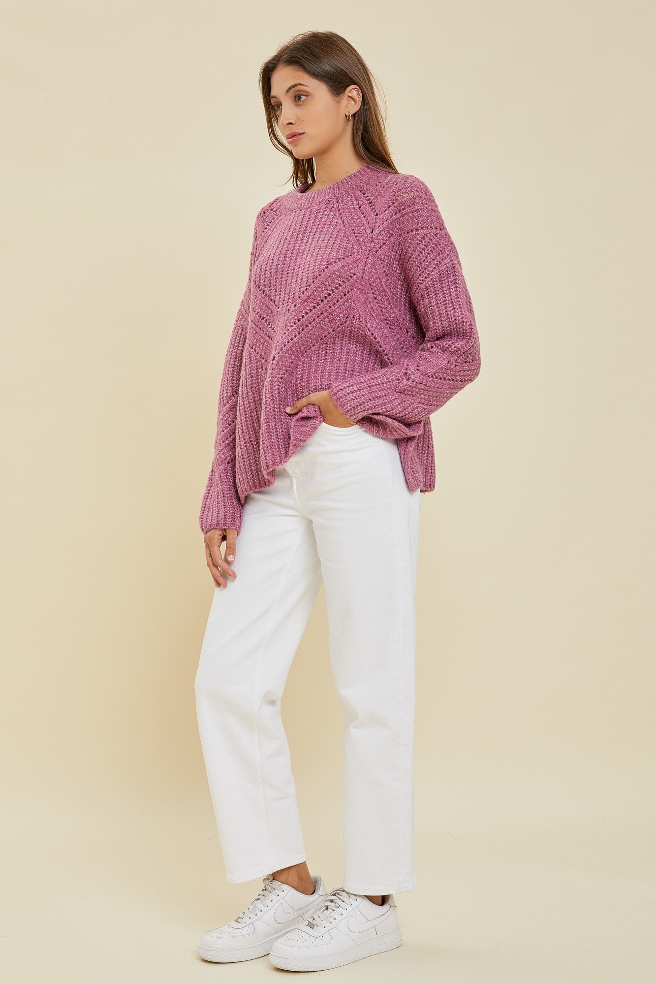 Berry Detail Chunky Sweater