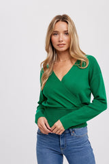 Forest Surplice Knit Pullover
