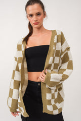 Olive Checkered Sweater