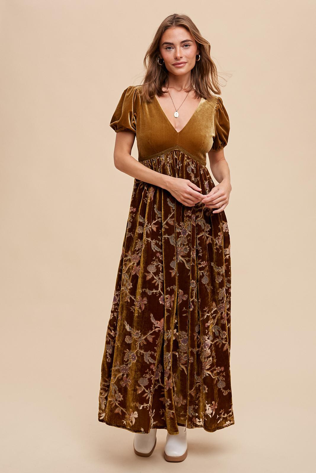 Camel Floral Burnout Velvet Maternity Maxi Dress PinkBlush Camel Floral Burnout Velvet Maternity Maxi Dress PinkBlush
