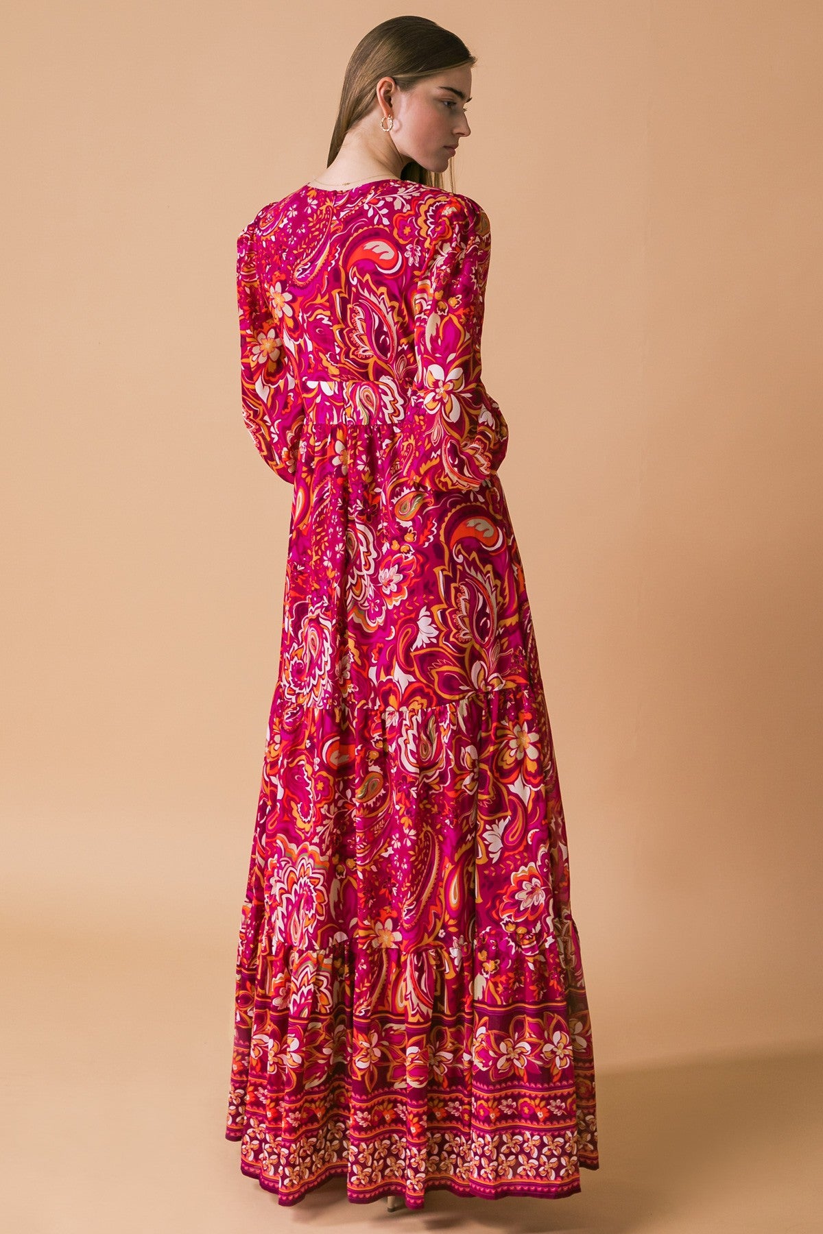 Burgundy Printed Maxi Dress PinkBlush Burgundy Printed Maxi Dress PinkBlush