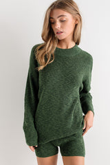 Forest Green Sweater Short Maternity Set