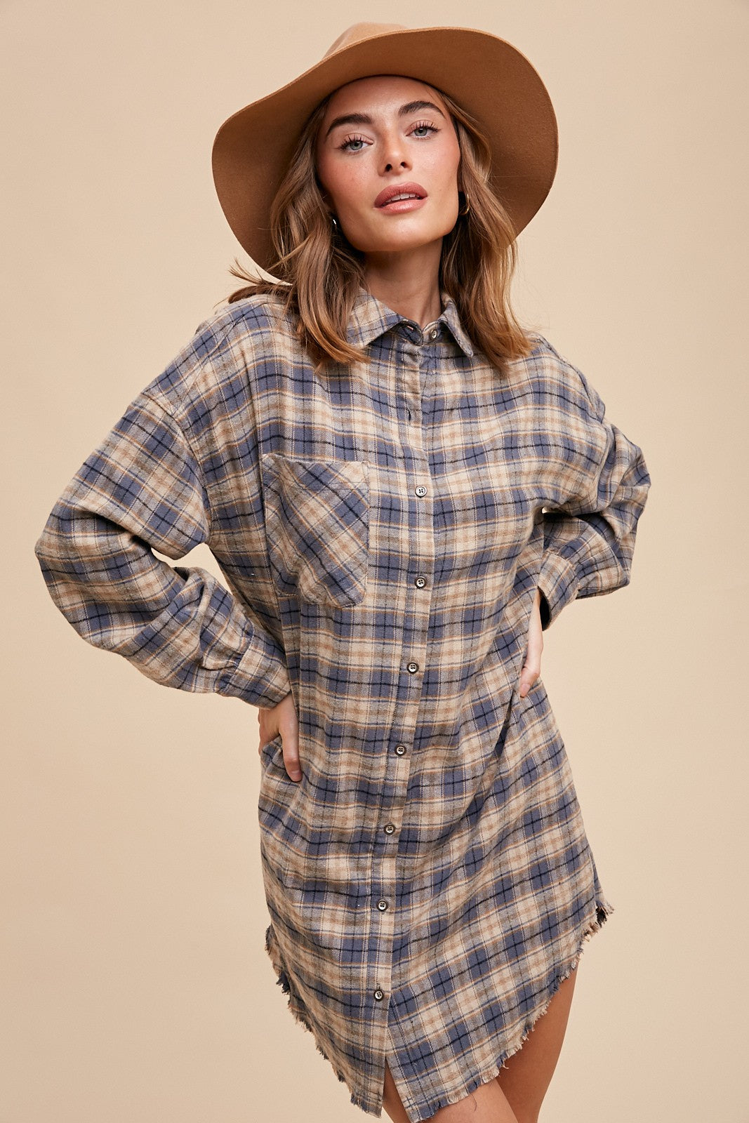 plaid button up shirt dress Plaid Belted Mini Shirt Dress for Fall Outfits