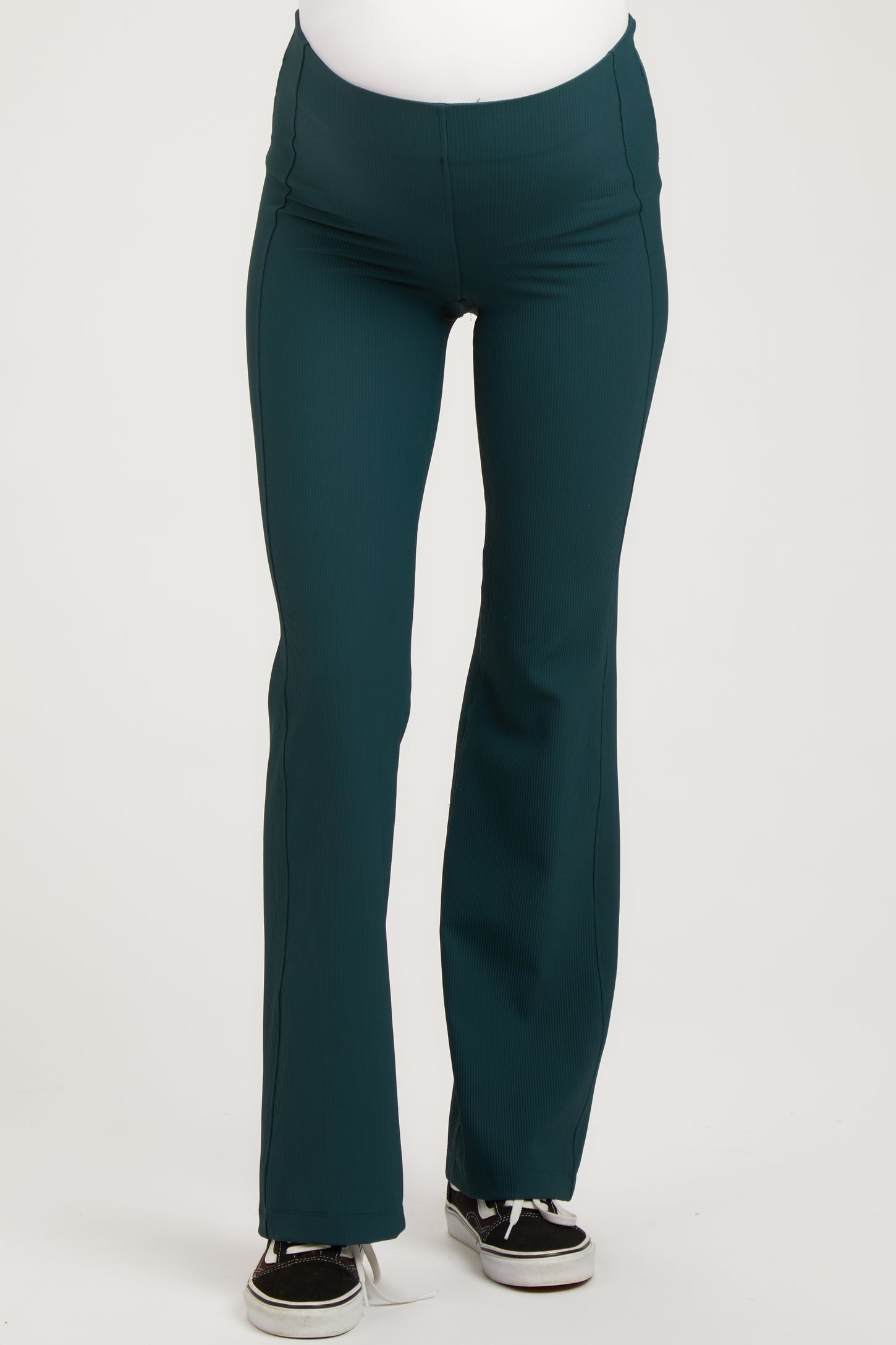 Forest Green Ribbed Maternity Flared Leggings– PinkBlush